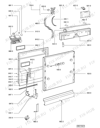 Схема №2 ADG 9199 с изображением Панель для посудомоечной машины Whirlpool 480140100898