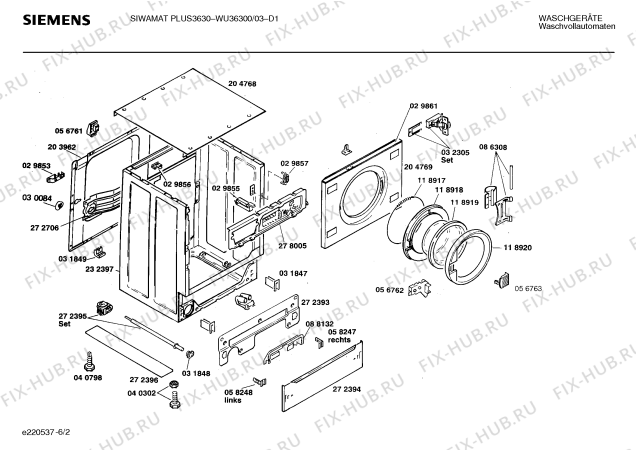 Схема №3 WU36300 SIWAMAT PLUS 3630 с изображением Панель управления для стиральной машины Siemens 00273086