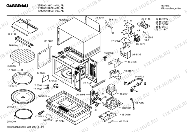 Схема №3 EM200131 с изображением Инструкция по эксплуатации Gaggenau для свч печи Bosch 00580269