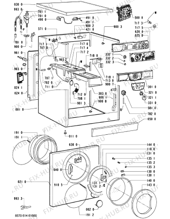 Схема №2 AWM 1400 EX/3 с изображением Обшивка для стиральной машины Whirlpool 481245214286