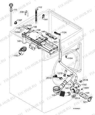 Взрыв-схема стиральной машины Electrolux FIELD TEST - Схема узла Hydraulic System 272