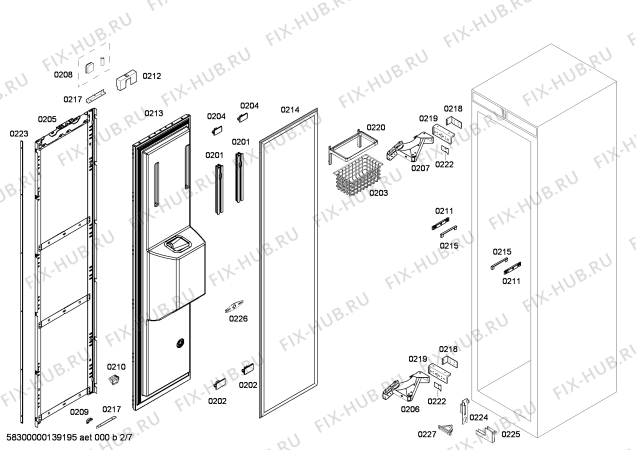Взрыв-схема холодильника Miele FID18MIEL1 F 1471 SF - Схема узла 02
