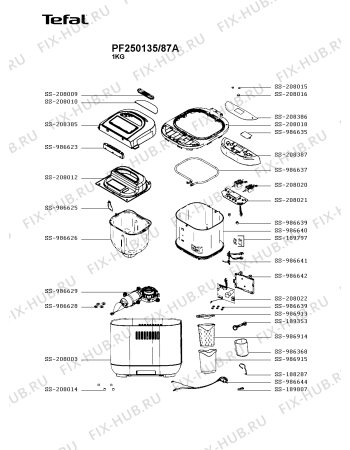 Схема №1 PF250135/87A с изображением Покрытие для хлебопечи Tefal SS-208385