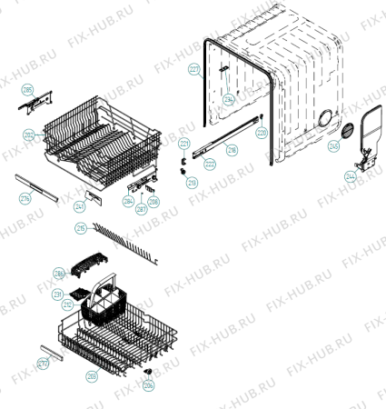 Взрыв-схема посудомоечной машины Pelgrim GVW693RVS-P01 XL NL   -Titan FI Soft (341712, DW70.3) - Схема узла 02