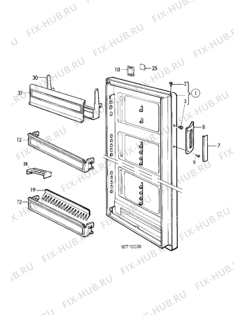 Взрыв-схема холодильника Electrolux ER2604C - Схема узла Door 003