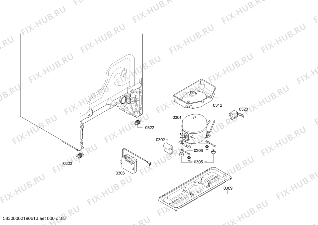 Взрыв-схема холодильника Siemens GS36NAW40 Siemens - Схема узла 03