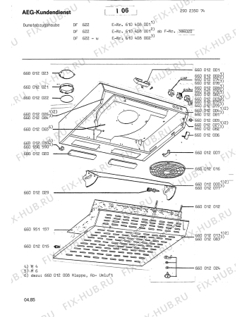 Схема №1 DF 622 с изображением Другое для вытяжки Aeg 8996600120266