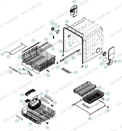 Взрыв-схема посудомоечной машины Gorenje D5253 SOF FI TW   -Titanium (900001412, DW70.3) - Схема узла 02