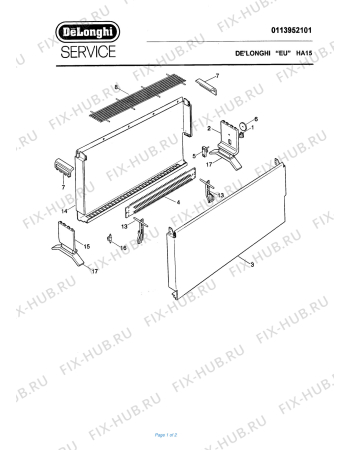 Схема №1 CP20B с изображением Прерыватель для электрообогревателя DELONGHI 521506