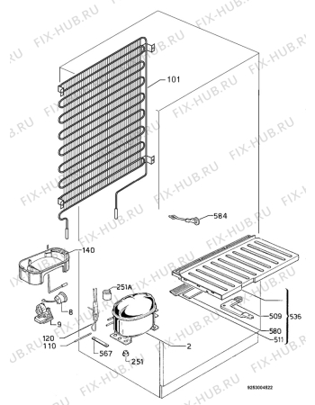 Взрыв-схема холодильника Rex FI290/3TB - Схема узла Cooling system 017