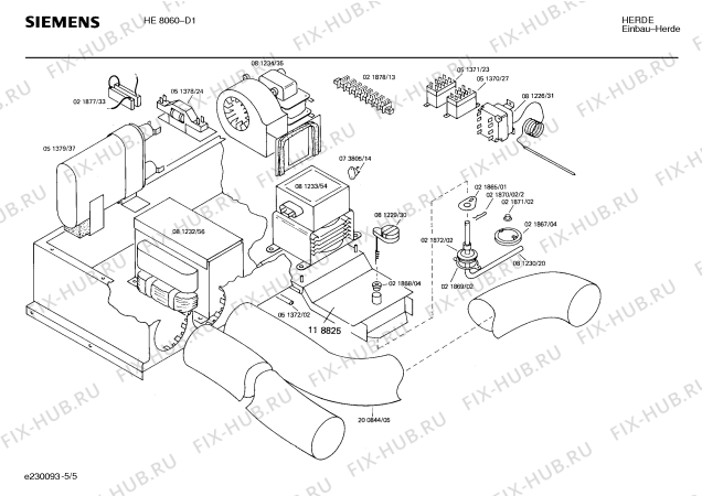 Схема №4 0750192063 EH680ER с изображением Крышка для электропечи Siemens 00111977