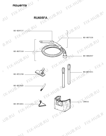 Схема №2 RU600N с изображением Крышка для пылесоса Rowenta RS-RU7299_3D1
