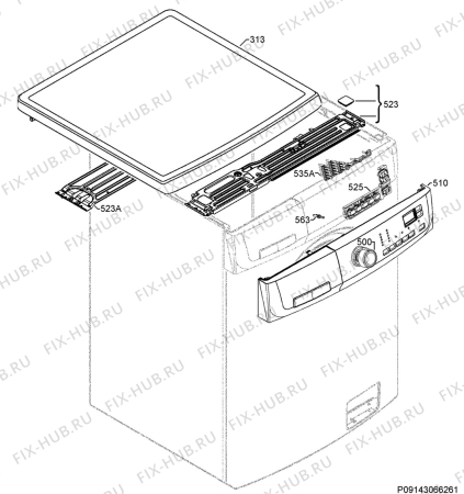 Взрыв-схема стиральной машины Electrolux EWF128410W - Схема узла Command panel 037