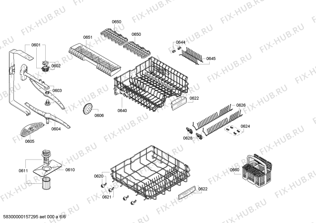 Взрыв-схема посудомоечной машины Bosch SMS53M72EU - Схема узла 06