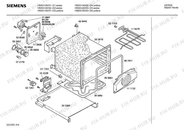 Схема №3 HN55120 с изображением Стеклокерамика для духового шкафа Siemens 00204256