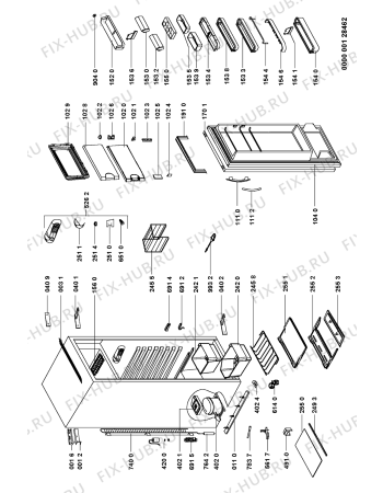 Схема №1 KVEE 3039/A с изображением Дверь для холодильной камеры Whirlpool 481244269383