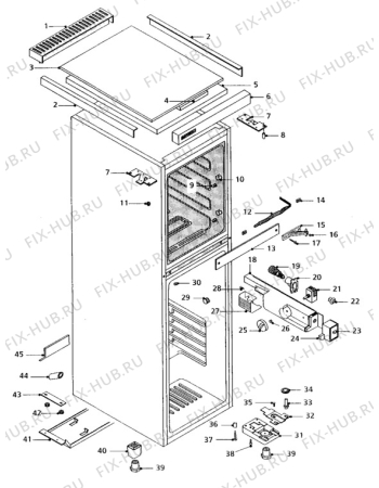 Взрыв-схема холодильника Zanussi DF50/30 - Схема узла Cabinet + furniture (extra)