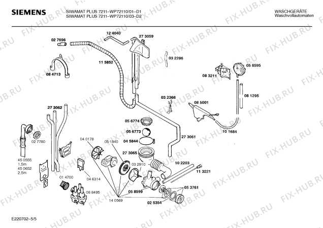 Схема №5 WP72110, SIWAMAT PLUS 7211 с изображением Панель управления для стиралки Siemens 00280990