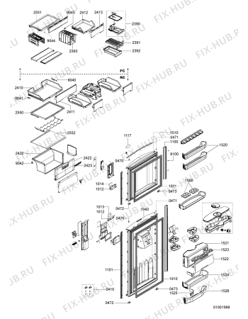 Схема №1 ARC 4179 с изображением Фитинг для холодильника Whirlpool 480132100511