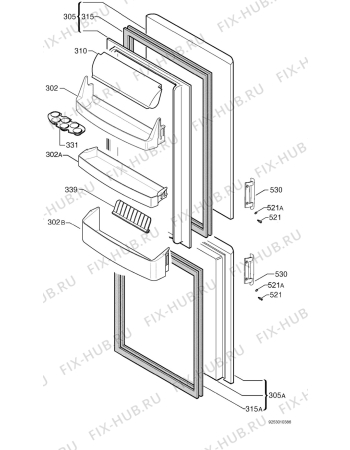 Взрыв-схема холодильника Electrolux ERB2722 - Схема узла Door 003