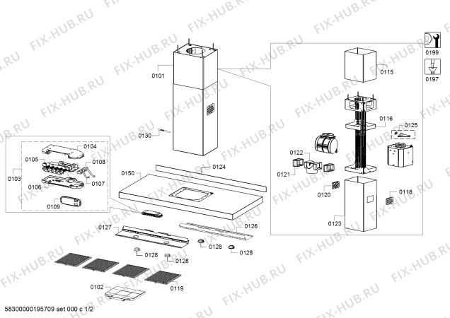 Схема №2 DIB128G50I Bosch с изображением Кронштейн для вытяжки Bosch 00716039