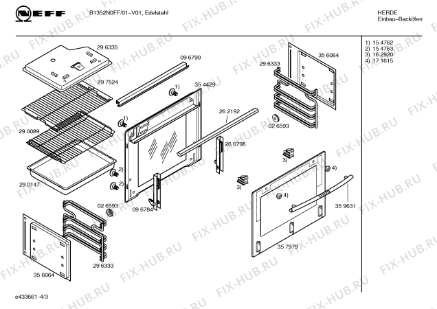Схема №2 B1352N0FF с изображением Панель управления для плиты (духовки) Bosch 00359925