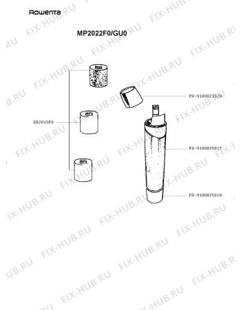 Схема №1 MP2022F0/GU0 с изображением Корпусная деталь для электроэпилятора Rowenta FS-9100025017