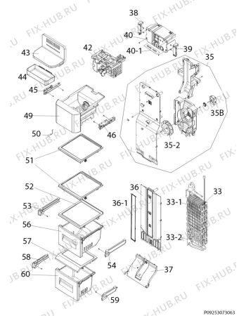 Взрыв-схема холодильника Aeg RMB86111NW - Схема узла Internal parts freezer