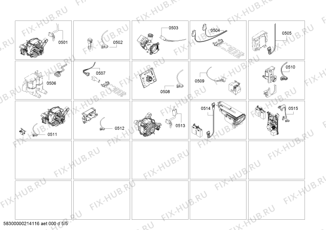 Взрыв-схема стиральной машины Bosch WAU28668TC - Схема узла 05