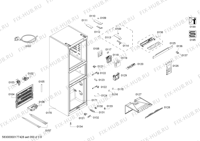 Схема №3 KG30FS1GEC с изображением Дверь для холодильника Siemens 00715851