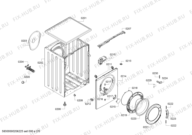 Взрыв-схема стиральной машины Bosch WAB16161IN - Схема узла 02