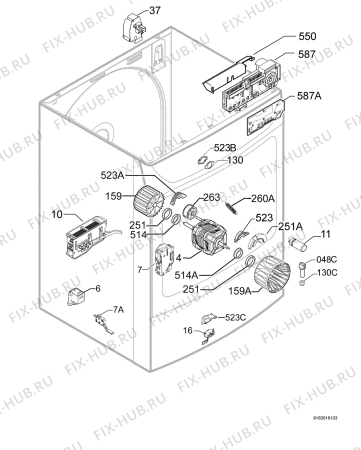 Взрыв-схема сушильной машины Zanussi ZTE255 - Схема узла Electrical equipment 268