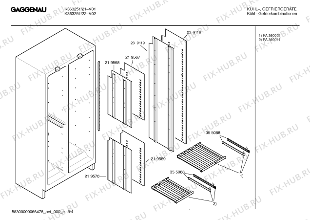 Схема №3 IK364251 с изображением Крышка для холодильника Bosch 00219570