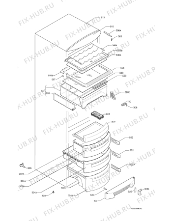 Взрыв-схема холодильника Zanussi Electrolux ZX97/5SI - Схема узла Housing 001