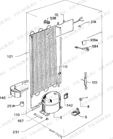 Взрыв-схема холодильника Arthurmartinelux AR2320 W - Схема узла Cooling system 017