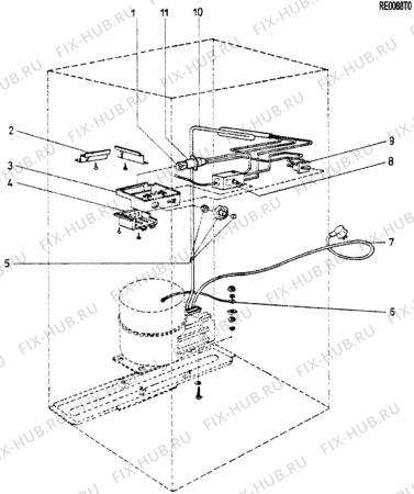 Взрыв-схема холодильника Whirlpool FR150DKPPEKEL (F011662) - Схема узла