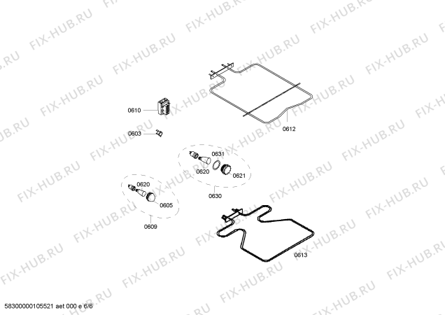 Взрыв-схема плиты (духовки) Bosch HSS120020 - Схема узла 06