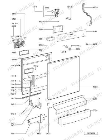Схема №2 ADP 6600 WH с изображением Модуль (плата) управления для посудомоечной машины Whirlpool 481221838732