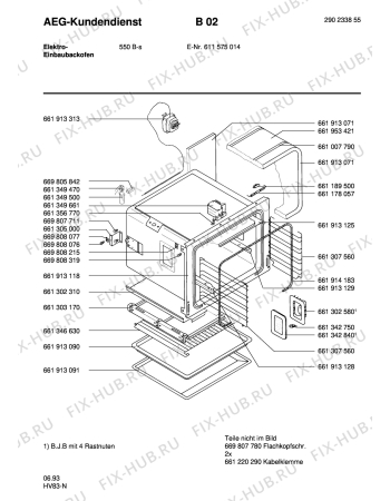 Взрыв-схема плиты (духовки) Aeg COMPETENCE 550B-S - Схема узла Section2