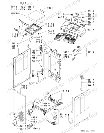 Схема №2 AWE 9723/P с изображением Декоративная панель для стиралки Whirlpool 481245214985