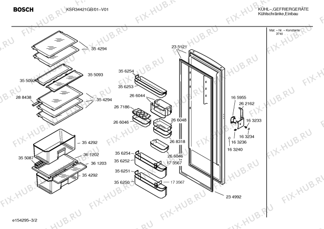 Взрыв-схема холодильника Bosch KSR34421GB - Схема узла 02