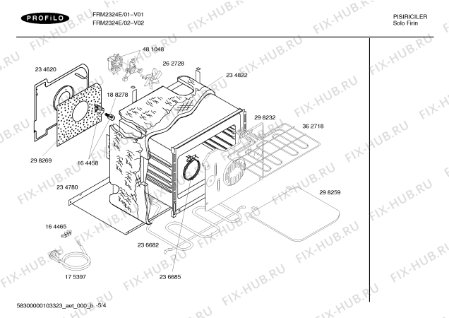 Схема №3 FRM2324E PROFÝLO EUROLUX MULTÝFONKSÝYONEL 3+1 GAZ EMNÝYETLÝ FIRIN с изображением Инструкция по эксплуатации для электропечи Bosch 00581204