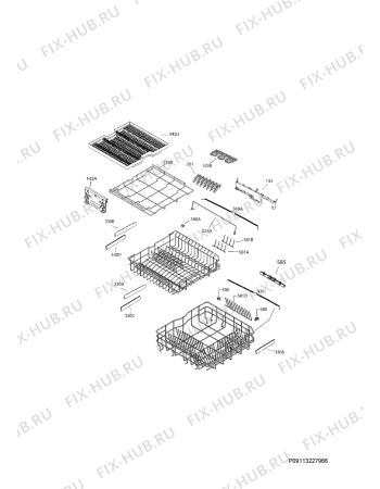 Взрыв-схема посудомоечной машины Aeg FSK73700P - Схема узла Basket 160