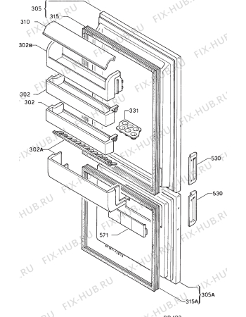 Взрыв-схема холодильника Zanussi ZF22/10 - Схема узла Door 003