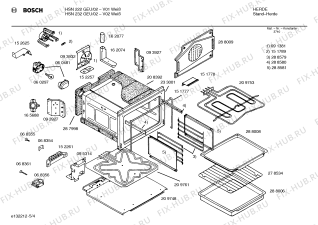 Взрыв-схема плиты (духовки) Bosch HSN232GEU - Схема узла 04