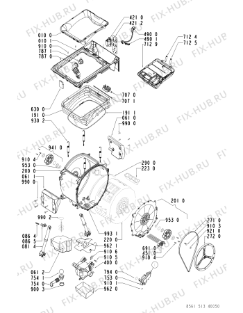 Схема №1 WATS 5135 с изображением Обшивка для стиралки Whirlpool 481245215284