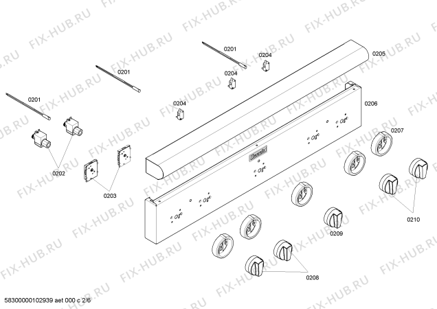 Схема №5 PSC364GLZS с изображением Панель управления для плиты (духовки) Bosch 00143360