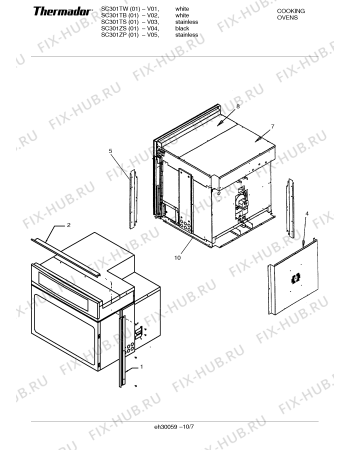 Схема №5 SC301ZS с изображением Рамка для плиты (духовки) Bosch 00434185