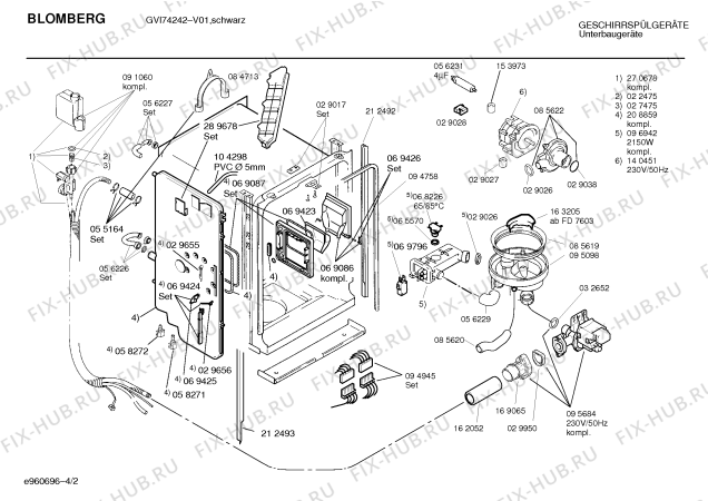 Схема №3 SPVBGA1 с изображением Передняя панель для посудомойки Bosch 00297624