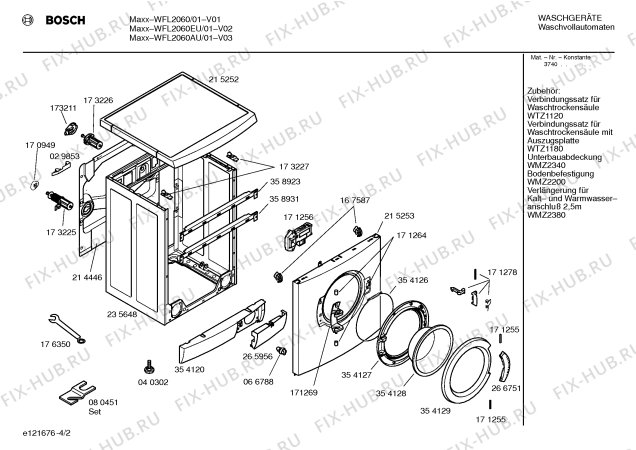 Взрыв-схема стиральной машины Bosch WFL2060AU WFL2060 - Схема узла 02